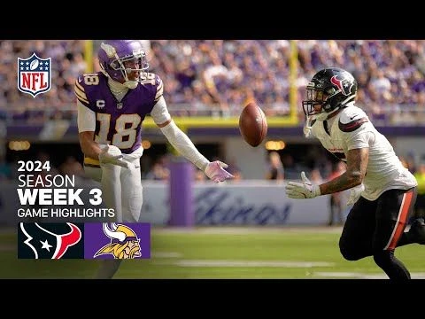 Houston Texans vs. Minnesota Vikings Game Highlights | NFL 2024 Season Week 3