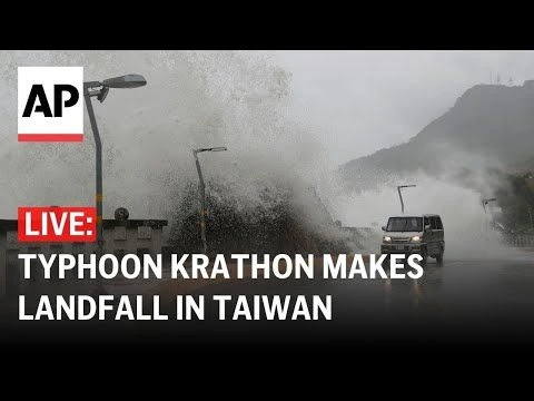 LIVE: Typhoon Krathon makes landfall in Taiwan