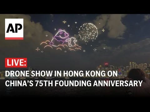 LIVE: Drone show in Hong Kong on China’s 75th founding anniversary