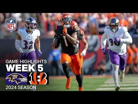 Baltimore Ravens vs. Cincinnati Bengals Game Highlights | NFL 2024 Season Week 5