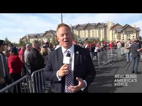 #MAGA rally in Aurora, CO.  The line chants; ''USA, USA!''