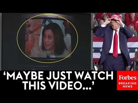 Trump Plays Video On Jumbotron Torching Kamala Harris On Taxes | Wisconsin Rally