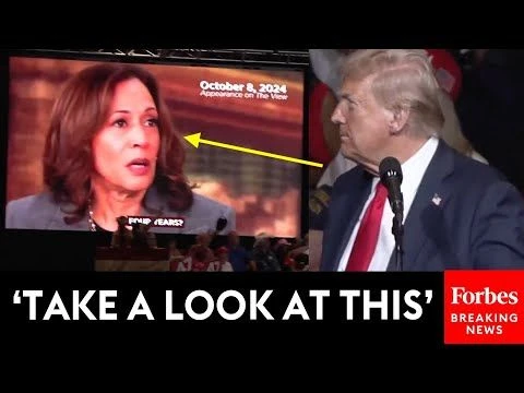 Trump Plays On Jumbotron A Supercut Of Clips Totally Disqualifying Kamala Harris From Presidency