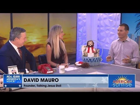 Talking Jesus Doll on American Sunrise on @RealAmericasVoice