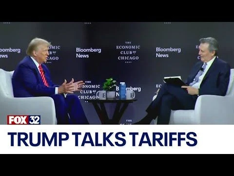 Trump talks tariffs in Chicago during sit-down with Bloomberg News