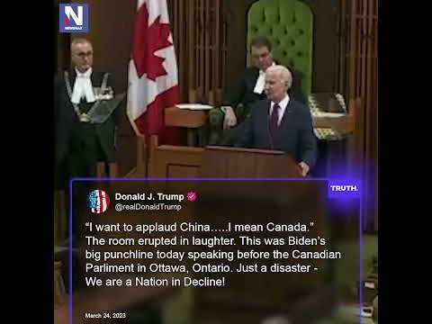 Trump reacts: Biden applauds #39;China - I mean Canada#39;