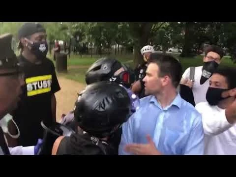 ‪@JackPosobiec from @OANN gets attacked by #AntifaTerrorist and #Marxists #BlackLivesMattter ‬