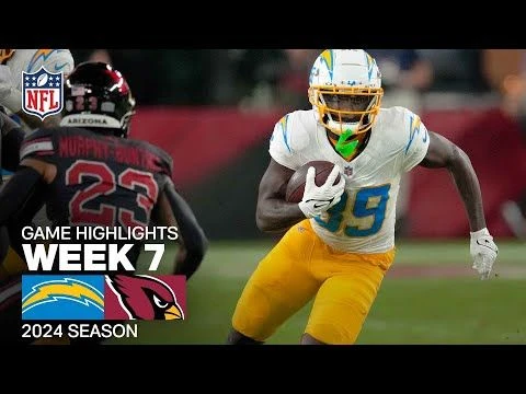 Los Angeles Chargers vs. Arizona Cardinals Game Highlights | NFL 2024 Season Week 7