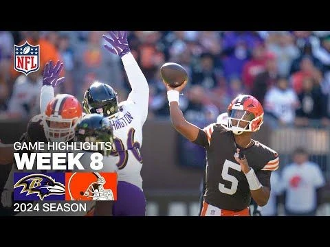 Baltimore Ravens vs. Cleveland Browns | 2024 Week 8 Game Highlights