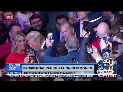 THE CROWD IS ELECTRIC AS PRESIDENT TRUMP ENTERS THE ARENA.