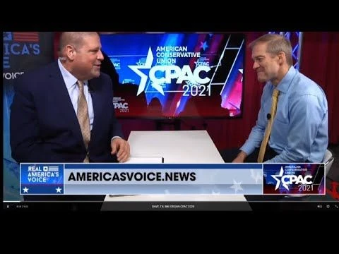 Watch Congressman Jim Jordan at CPAC 2021 with David Zere from Real Americas Voice News #CPAC2021