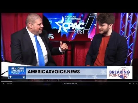 Gavin Wax of NY Young Republican Club sits down w/David Zere on Real Americas Voice News at CPAC2021