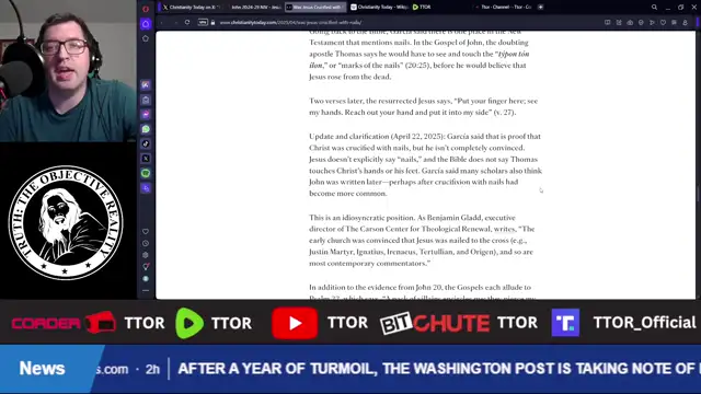 Christianity Today Claims Jesus Was Not Nailed To The Cross